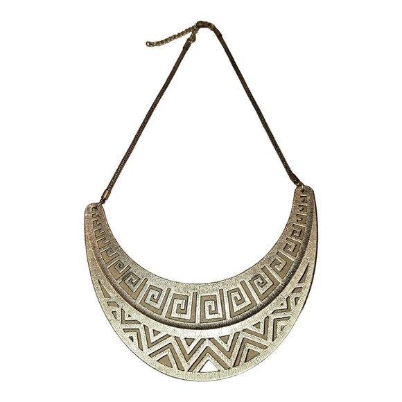 Antiqued Gold/Brass Tone 16-18” Adjustable Statement Necklace - Picture 1 of 4